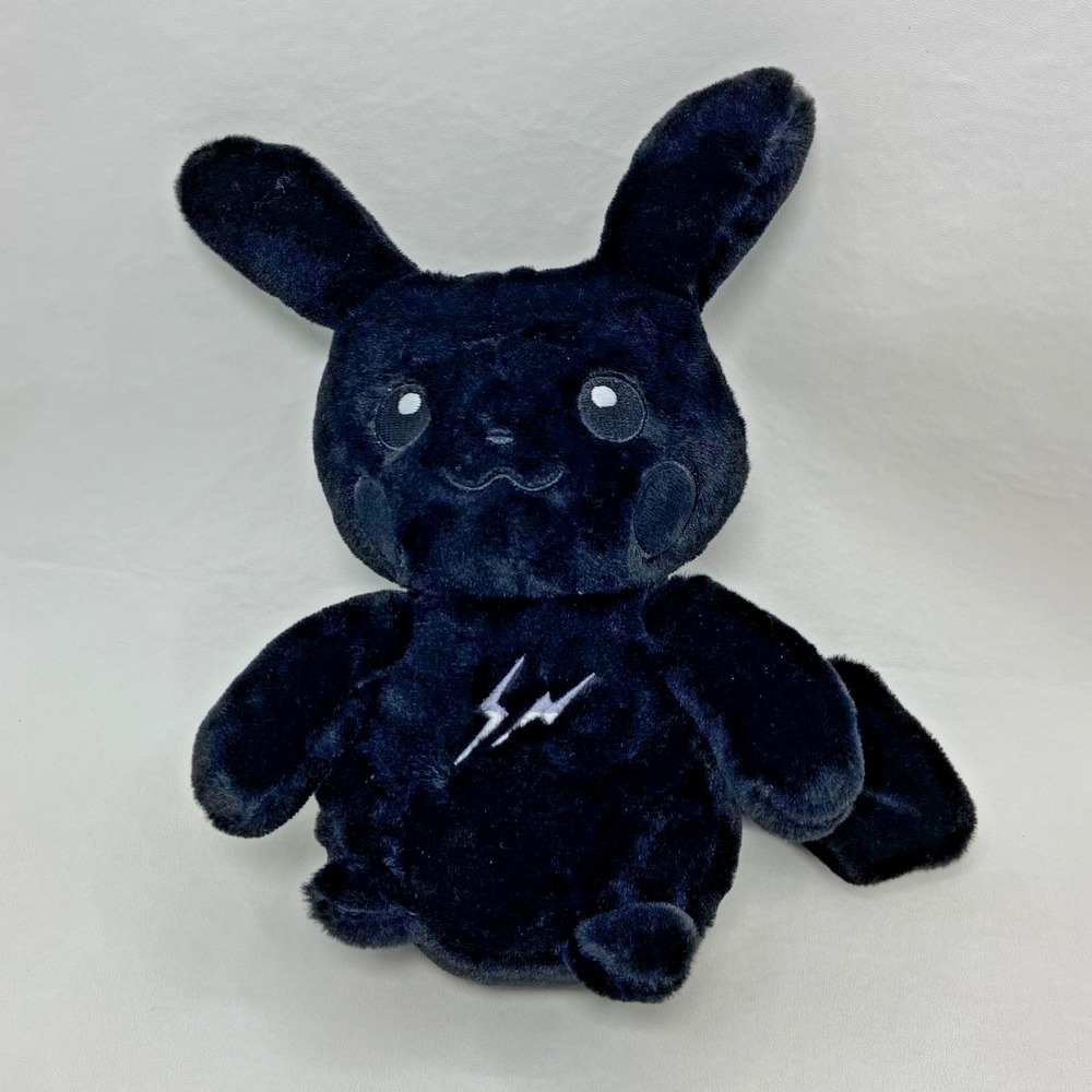 Pokemon‎ Plush Black Thunderbolt Stuffed Black Pikachu  9" No Tag